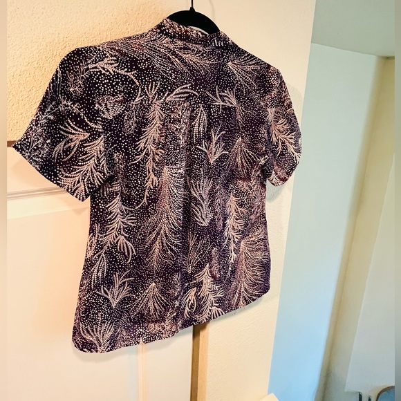 Vintage Kling Wah Abstract Leaf Blouse (70s/80s Style) - Picture 5 of 6